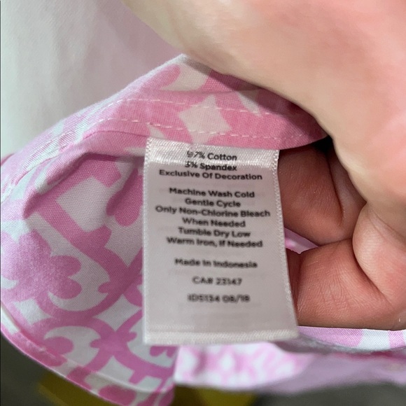 Talbots Pink Geometric Button Down Shirt - Picture 10 of 12